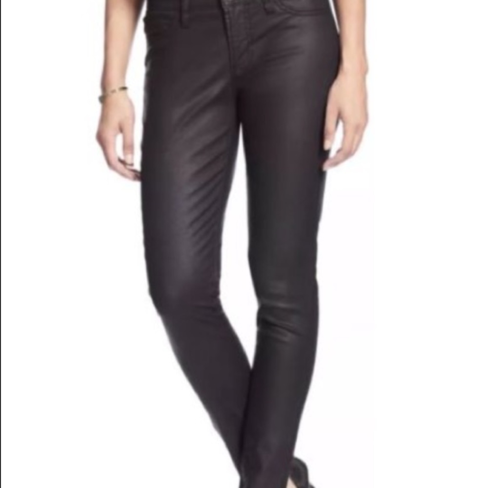 Banana Republic coated Black Jeans